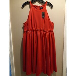 Torrid lucas Women Red Sleeveless ponte skater Dress‎ Size 14 New
